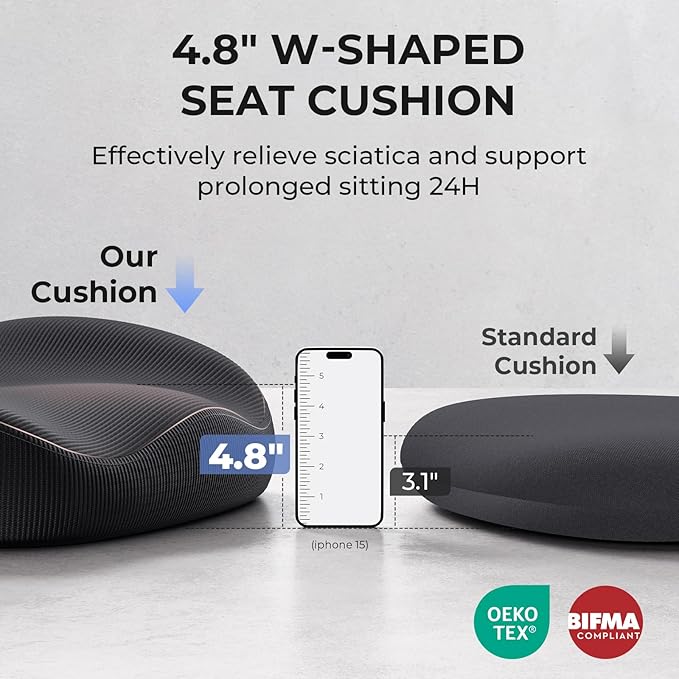 Ergonomic Office Chair with Headrest, Lumbar Support, Flip-Up Armrests, Thick Memory Foam Seat - 350lbs Capacity, Adjustable Height for Big & Tall, Perfect for Home Office Studios