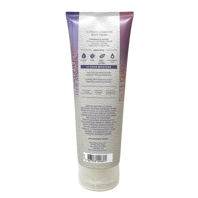 Bath & Body Works Snowflakes & Cashmere 3 Pack Ultimate Hydration Body Cream Bundle with a Himalayan Salts Springs Bar Soap - Full Size