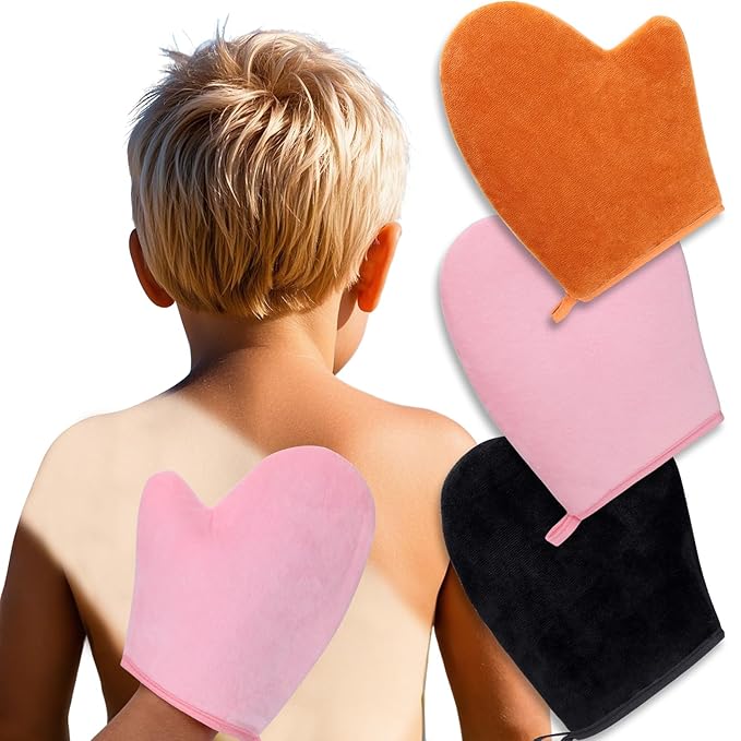 Palksky Sunscreen Applicator for Kids, 3 Pack Sunscreen Mitt Set with Storage Bag, Reusability Suns Creen Glove Applicator, Sunblock Lotion Buddy Applicator for Beach Vacation Essentials