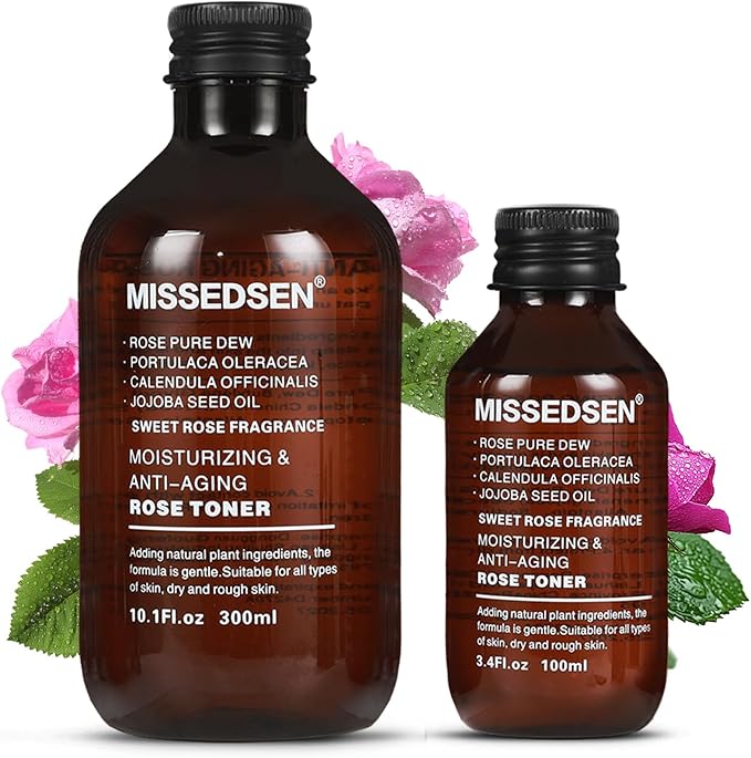 Rose Water Face Toner, Moisturizing & Anti-Aging for All Skin Types (13.5Fl oz)