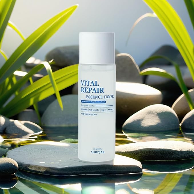 Vital Repair Essence Toner(4.05fl.oz.) – Hydrating & Brightening Skincare with Peptides, Collagen, Niacinamide & Antioxidant Extracts