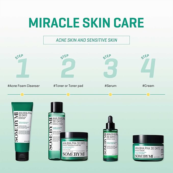 SOME BY MI AHA BHA PHA 30 Days Miracle Acne Clear Foam & Miracle Toner