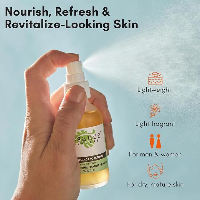Essance Facial Toner for Women & Men – 2 oz | Rose, Orange Blossom Face Toners | Aloe Juice Face Mist | Vegan Daily Skin Care & Travel Essentials For Women, Men