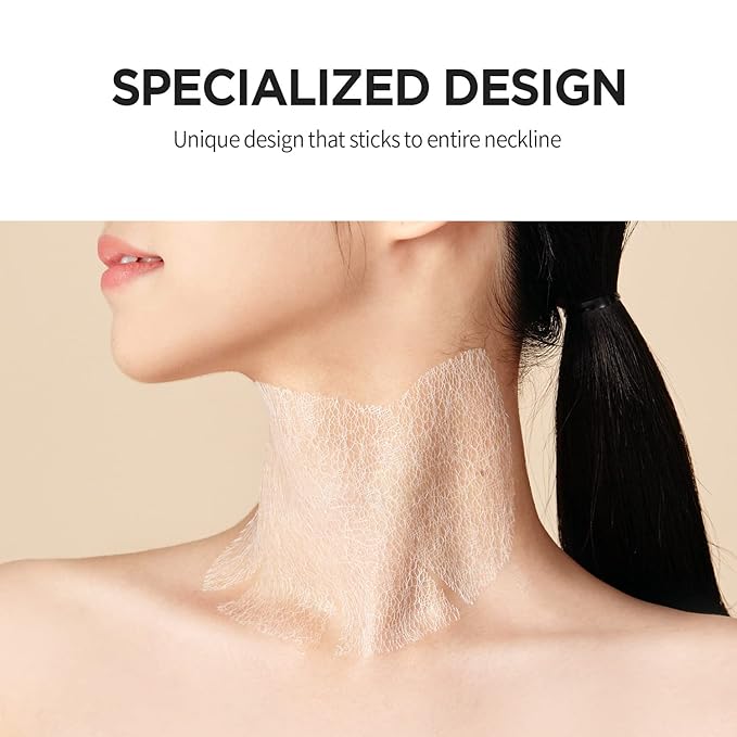 Wrinkle-fit Neck Mask - Neck Wrinkle Patches, Firming and Tightening Korean Deep Collagen Masks - Hyaluronic Acid NeckTargeted Mesh Sheet Mask for Lifting Sagging Skin - Boosting Elasticity 7EA