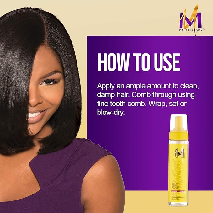 Motions Style and Create Versatile Foam Styling Lotion (3 Pack) - For Use on All Hair Types, Lightweight Formula, Contains Shea Butter, Argan Oil, Coconut Oil, 8.5 oz