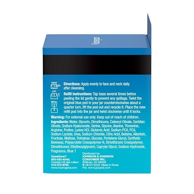 Neutrogena Hydro Boost Water Gel Face Moisturizer Refill Pod, Refill Pack-of Hyaluronic Acid Moisturizer for a Refreshing Burst of Hydration & Dewy Skin, Signature Fragrance, 1.7 oz,(Pack of 2)