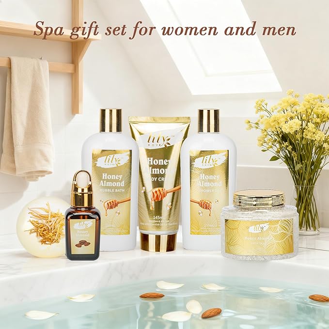 Mothers Day Gifts for Women - 7-Piece Spa Gift Set, Bath and Body Gift Set, Bath Collection | Valentines Day Gifts for Mom, Fathers Day, Birthday, Christmas Gift, Holiday Present for Women