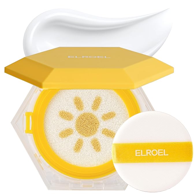 Pang Pang Sun Cushion Plus - Korean Hypoallergenic & Lightweight Sunscreen with Puff Sponge - Broad Spectrum SPF50+ PA++++ (0.53 oz)