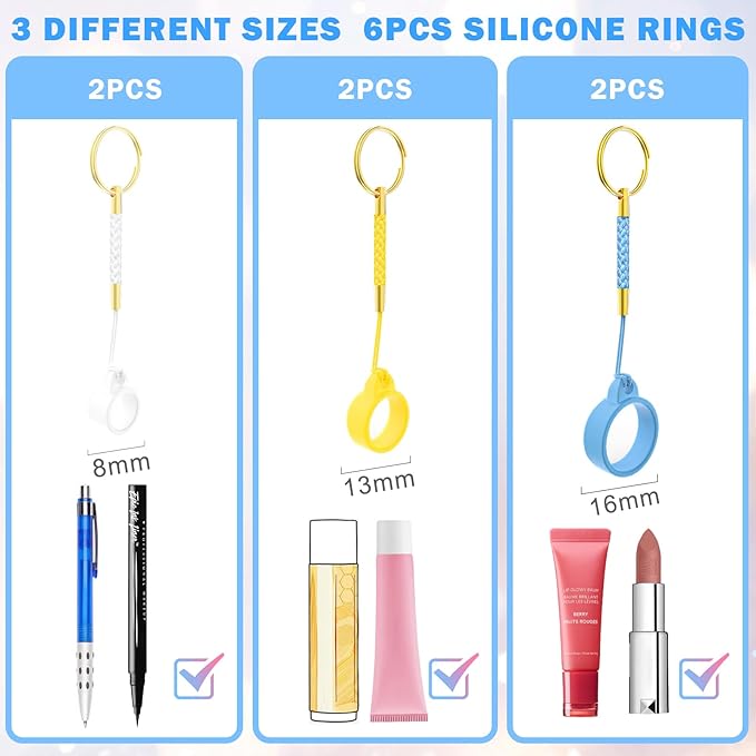 WK IEASON Lip Balm Holder for Chapstick Lipstick Lip Gloss Keychain, Small Christmas Gifts Stocking Stuffers for Teen Girls