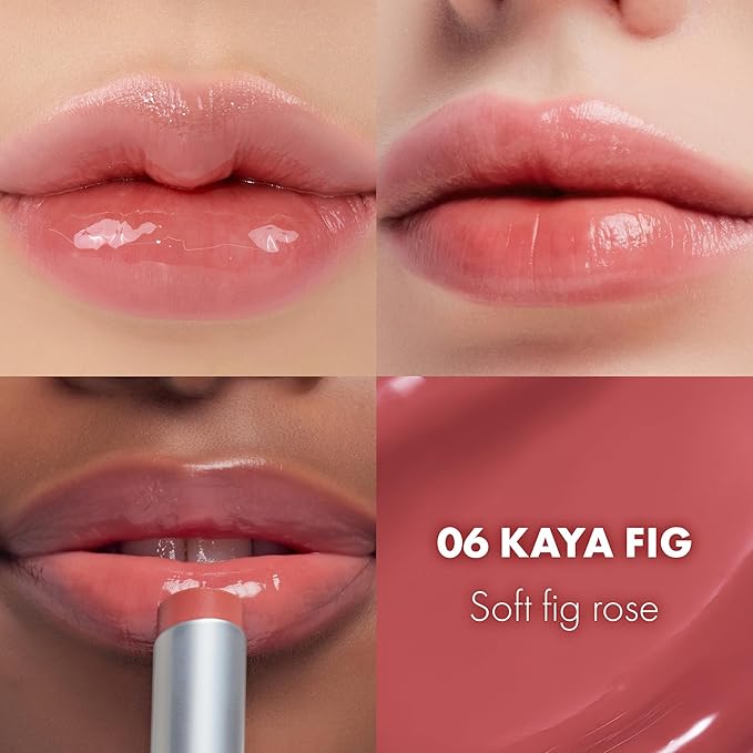 rom&nd GLASTING MELTING BALM #06 Kaya Fig - Vegan K-Beauty Tinted Lip Balm for Crystal Water-Gloss Shine, Deep Hydration & MLBB Rosy Nude Color | Non-Sticky, Long-Lasting Comfort for All Ages