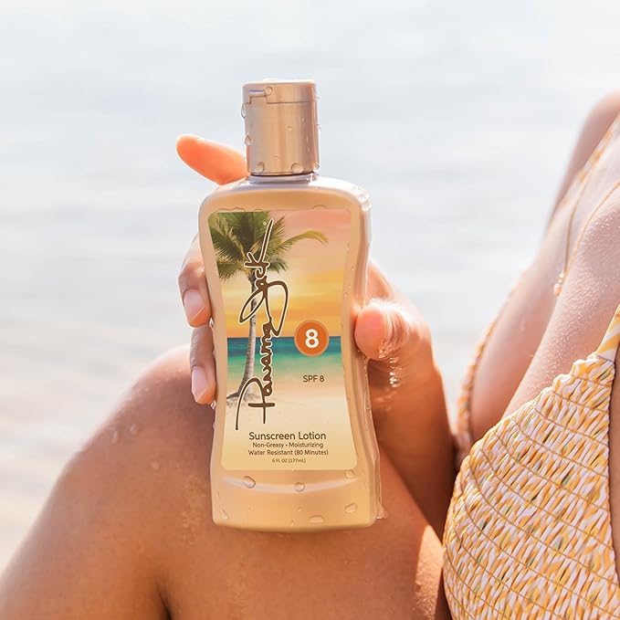 Panama Jack Sunscreen Tanning Lotion - SPF 8, PABA, Paraben, Gluten & Cruelty Free, Antioxidant Moisturizing Formula, 6 FL OZ (Pack of 6)