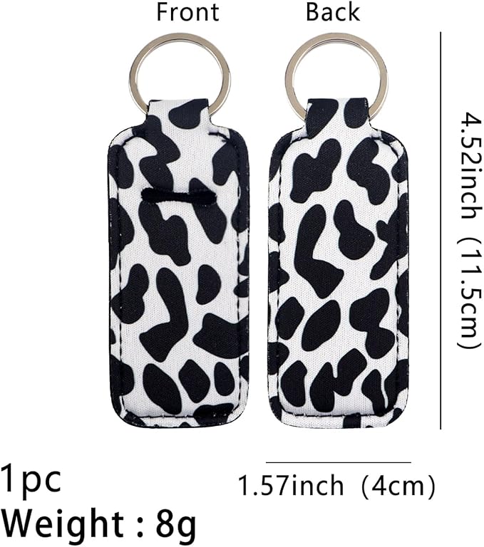 4 Pcs Lip Balm Holder Keychain for Lipstick, Elastic Fabric Lip Gloss Sleeves Holder for Women, Girls, Nurse