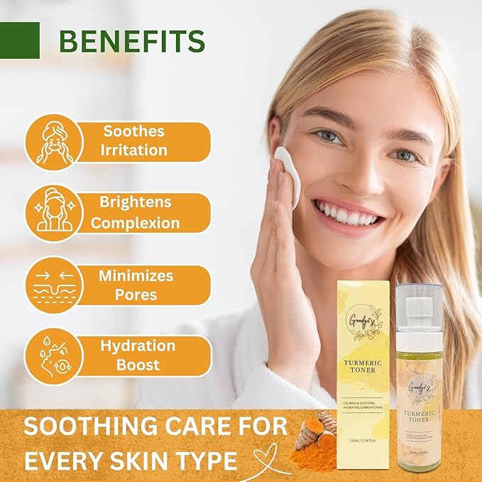 GOODY 2'S Turmeric Skincare Combo – Face Wash 120g, Toner 100ml, Moisturizing Cream 50g | Daily Use Skincare Set for Face and Body | Suitable for All Skin Types, 3-in-1 Pack
