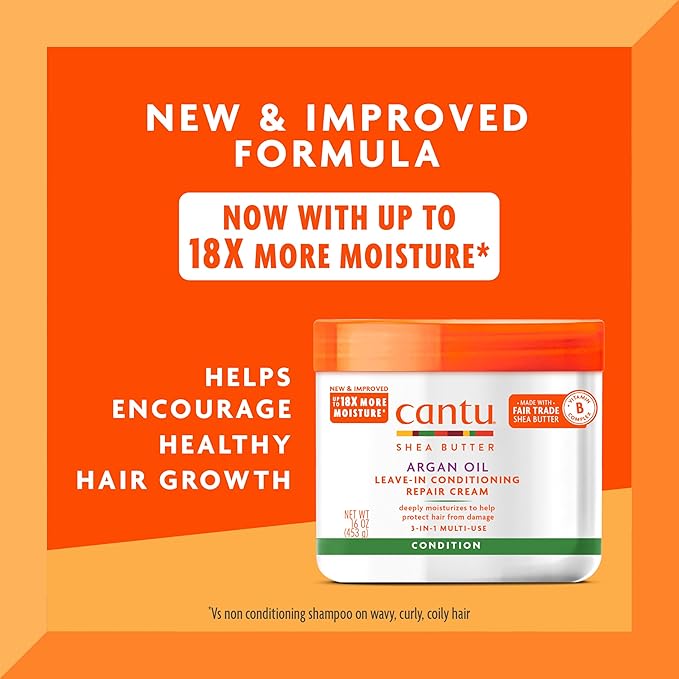 Cantu Argan Oil Leave in Conditioning Repair Cream, 16 Ounce