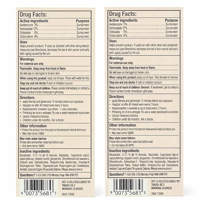 Trader Joe’s Daily Facial Sunscreen SPF 40, Invisible Gel Formula, Oil Free, Fragrance Free, Water & Sweat Resistant, 1.7 oz (Pack of 2)