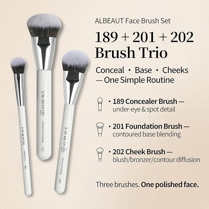 Makeup Brush for Foundation Concealer Blush Contour Liquid Cream Blending Angled Shape