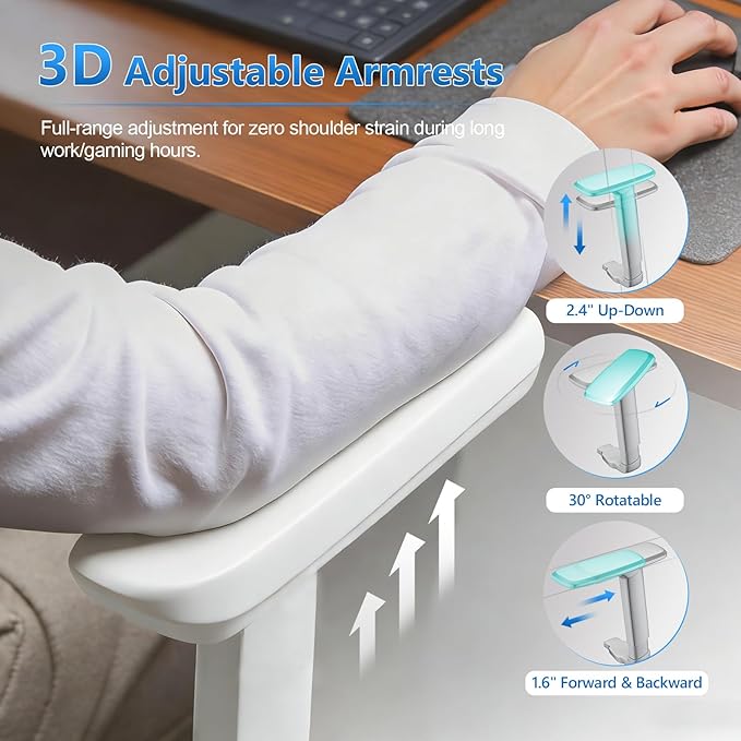 Office Chair Ergonomic Desk Chair with Lumbar Support and Headrest, Thick Cushion Mesh Computer Chair with Armrest and Tilt Lock, High Back Home Office Desk Chairs for Men Women