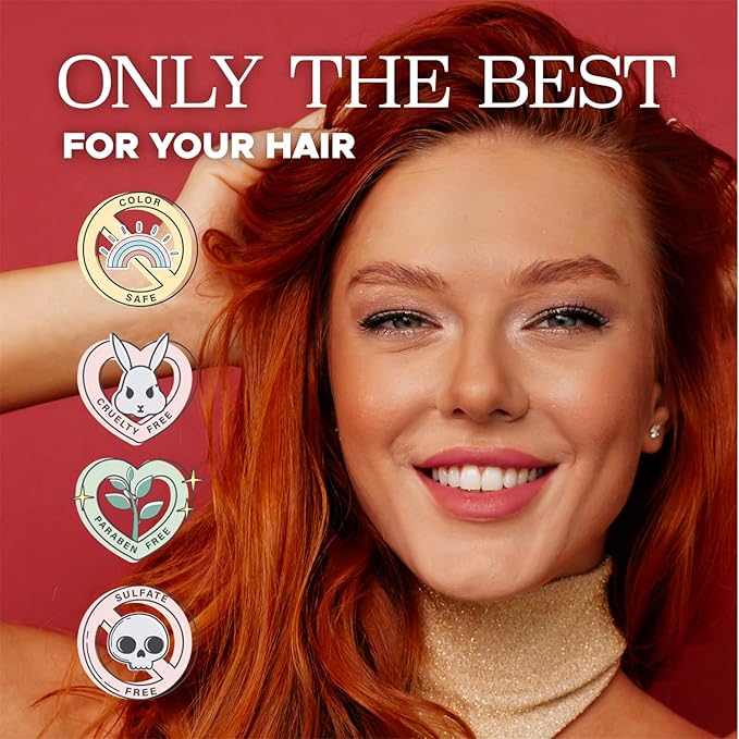 Luseta Color Brightening Red Shampoo for Red Hair, Enhancing Red Hair Shampoo for Color Treated, Color Depositing Shampoo for Copper Hair, Sulfate, Paraben & cruelty free 16.9oz