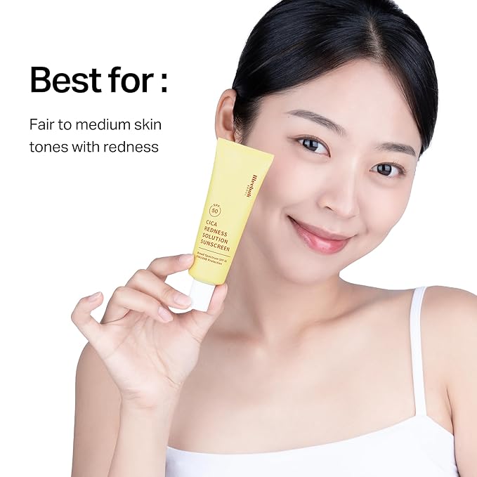 Meebak Cica Redness Color Correcting SPF 50 - Green to Beige CC Cream with Niacinamide and Centella - Neutralizes Redness for Fair-to-Medium Skin Tones - Korean Skincare