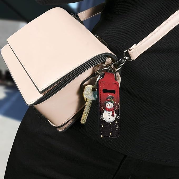 Lipstick Holder Keychain, Cute Keychains for Lip Balm Holder, Neoprene Lipstick Sleeve Pouch for Women Men Teens