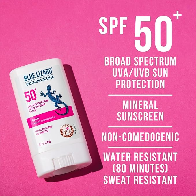 Blue Lizard Spf#50+ Baby Stick Australian Sunscreen 0.5 Ounce (Pack of 2)