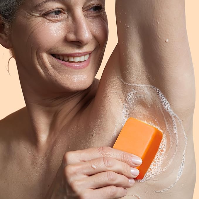 Muun Persimmon Soap Pack 3 For Old People Smell, Odor Control - Japanese Deodorant Soap, Deodorizing Body Wash, Smooth Deeply Cleansing - Body Odor Eliminator