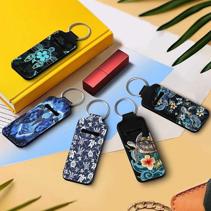 Pensura Chapstick Holder Keychain Fashion 5 Pcs Car Keychain Holder Portable Chapstick Holder Keep from Scratched and Dust