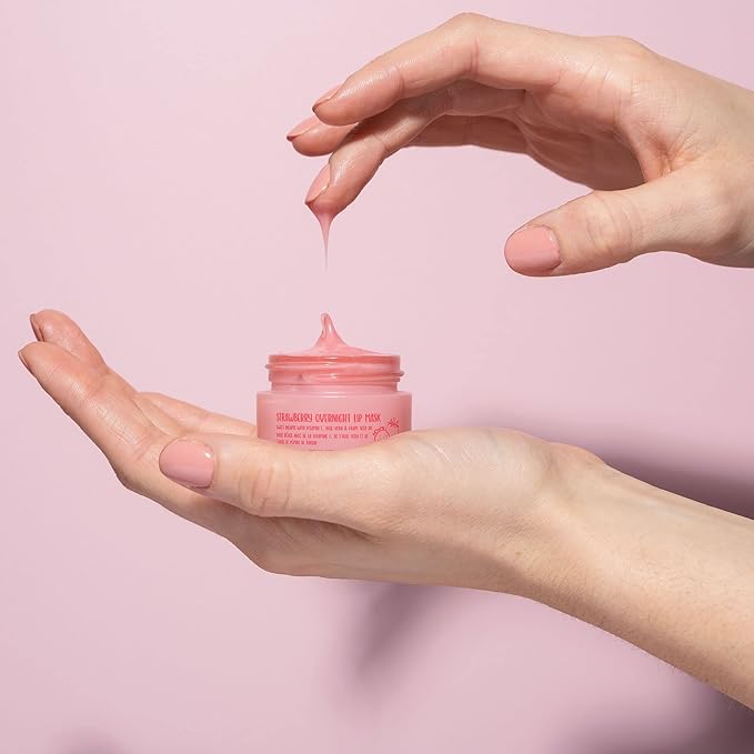 W7 Sweet Dreams Overnight Strawberry Lip Mask - Vitamin E, Aloe Vera and Grape Seed Oil - For Hydrated, Full Looking & Irresistible Lips - 0.42 Fl Oz