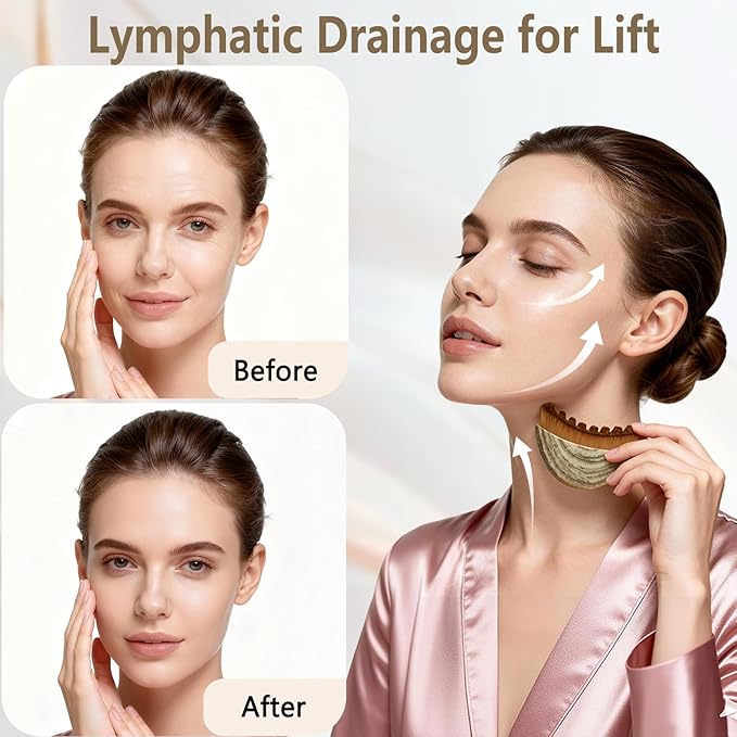 New Lymphatic Contour Face Brush,2026 Jawline Sculpting Lymphatic Drainage Massager,Dry Brush Facial Tool for Puffiness Detox & Glow,Manual Skincare Brushs,Ultra Soft PBT Bristles