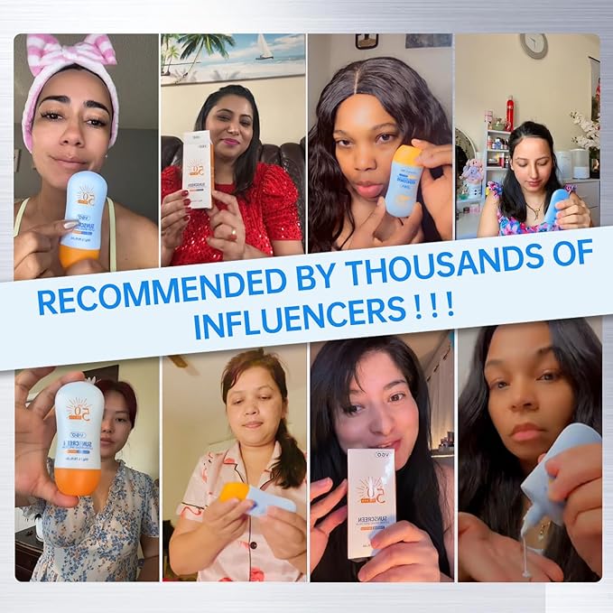 VGO Sunscreen for Face SPF 50+, Mineral Sunscreen with Zinc Oxide, Broad Spectrum Protection, No White Cast, Oil-Free & Non-Comedogenic, Suitable for All Skin Types & Tones, Travel Size (1.76 Fl Oz)