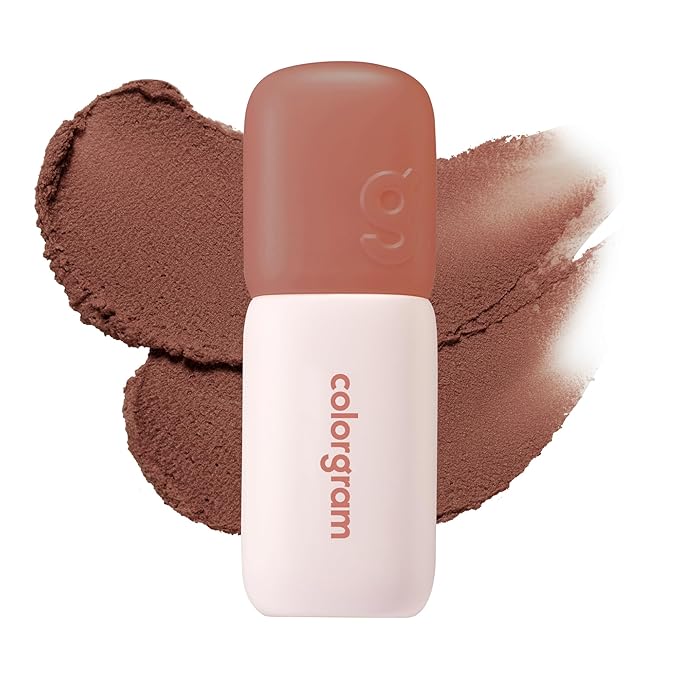 COLORGRAM NUDE BLUR TINT 08 HIP CHOCOLATE | K-Beauty Makeup, Soft-Focus Matte Lip Stain, 2-in-1 Lip & Cheek