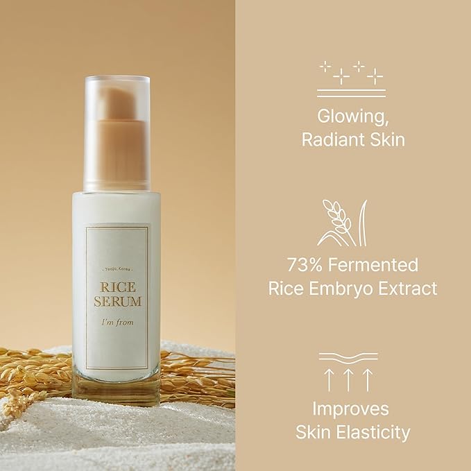 I'm from Rice Serum + Rice Toner Miniature Set, Korean Rice Extract for Glowing, Radiant Skin