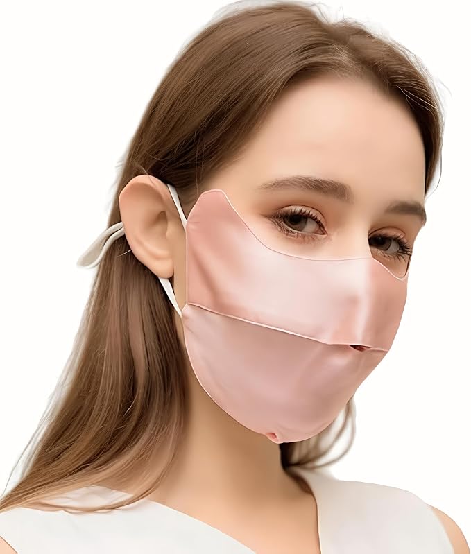 Mulberry Silk Sun Protection Mask - UPF 50+ Lightweight Facial Shield for Outdoor Use