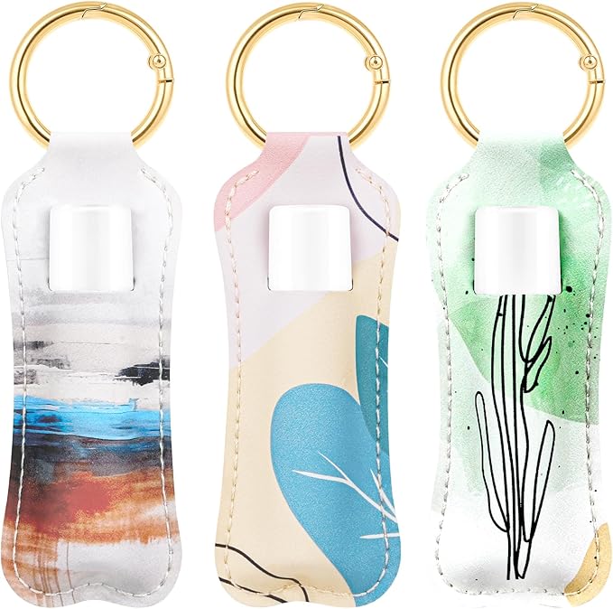 WK IEASON Lip Balm Holder for Chapstick Lipstick Sleeve Keychain,Small Christmas Gifts Stocking Stuffers for Teen Girls Women