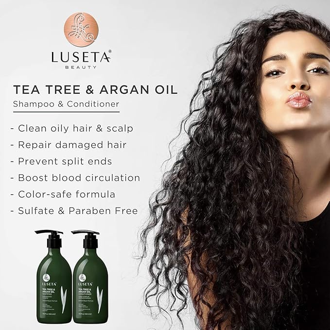 Luseta Tea Tree Oil Conditioner - Natural Anti Dandruff Treatment for Dry and Damaged Hair, Sulfate Free & Safe for Color Treated Hair 33.8oz