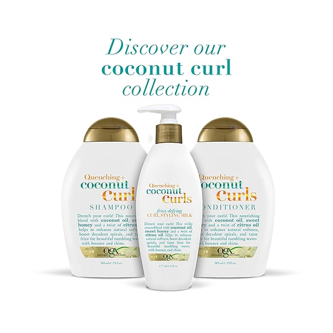OGX Quenching + Coconut Curl-Defining Conditioner | For Curly Hair | With Coconut & Citrus Oil | Paraben & Sulfate-Free | 13oz Pack of 2