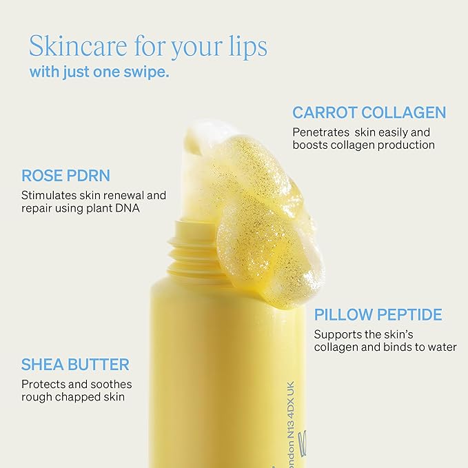 LipLock Jelly Serum for Dry Lips, Long-Lasting Hydration & Plumping Gloss with Rose PDRN, Carrot Collagen, Pillow Peptide, Moisturizing Tinted Lip Balm (Lemon Custard)