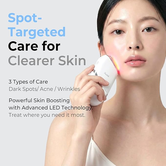 Aalok Snowfit | Red Blue Green LED Light Facial Theraphy, 3in1 Spot Targeted Home Skincare for Firming, Clear Skin, Even Tone