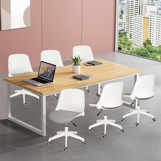 CLATINA Office Foldable Desk Chair with Wheels Adjustable Swivel Rolling Task Chair for Home Offiice Computer 8 Pack