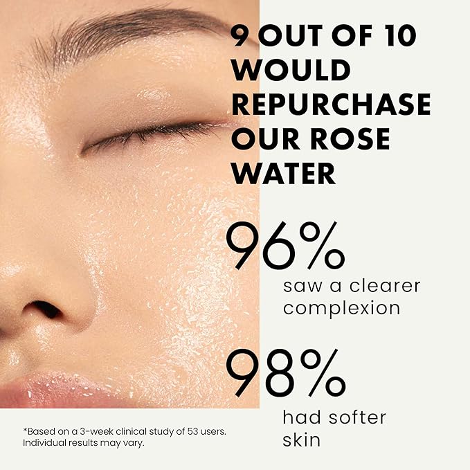 Eclat Skincare Unclog & Hydrate - Rose Water Toner and Hyaluronic Acid Serum - Combo Pack - 100% Vegan & Dermatologist Developed