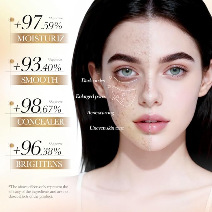 Collagen Tone-Up Cream, Anti-Aging Lazy BB Cream Tinted Moisturizer, Concealer, Makeup Base & Foundation for Women & Girls, Full-Coverage Hide Pores Hydrating No-Makeup Finish