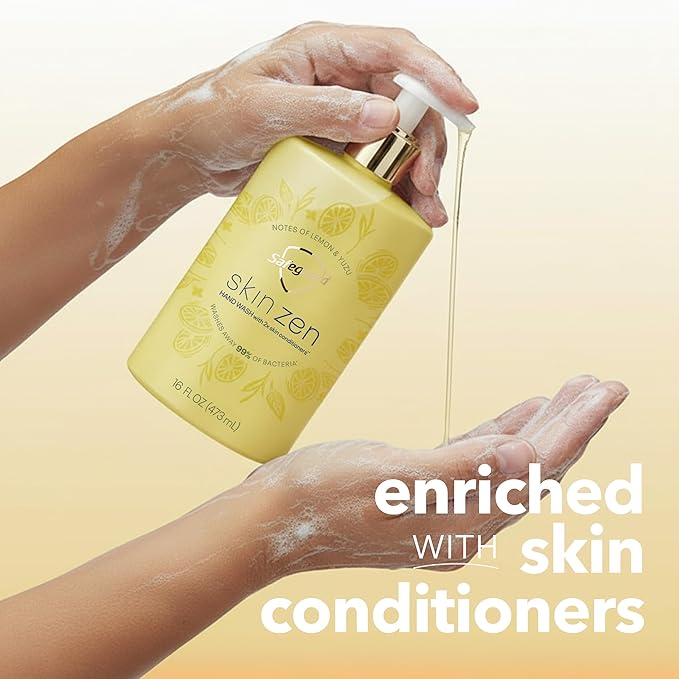 Safeguard Liquid Hand Soap, Skin Zen, Washes Away 99% Bacteria, Made with Natural Moisturizers & 2X Skin Conditioners, Safeguarding Families, PH Balanced Formula, Lemon & Yuzu Scent, 16 oz