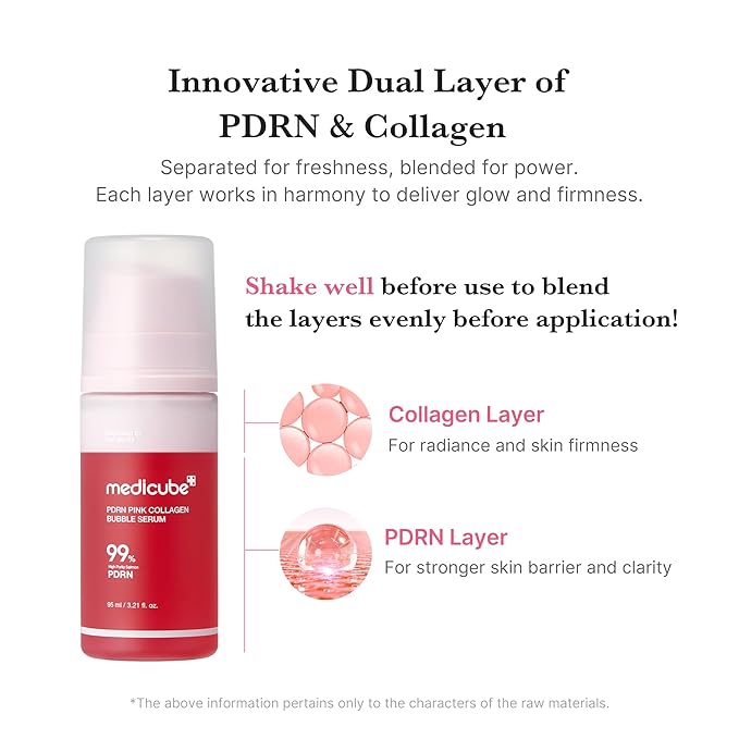 medicube Viral Bubble Serum and Jelly Brush Duo: PDRN Pink Collagen Bubble Serum and Jelly Brush | Lightweight, Bubble-to-Glow Firming Skincare & Easy Applicator | Korean Skincare