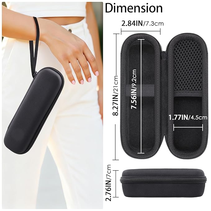 for medicube Booster Pro 6-in-1 Real Glass Glow Beauty Massager Protective Hard Case, Travel Storage Organizer for Women, Shockproof & Water-Resistant EVA Shell, Black - co2CREA