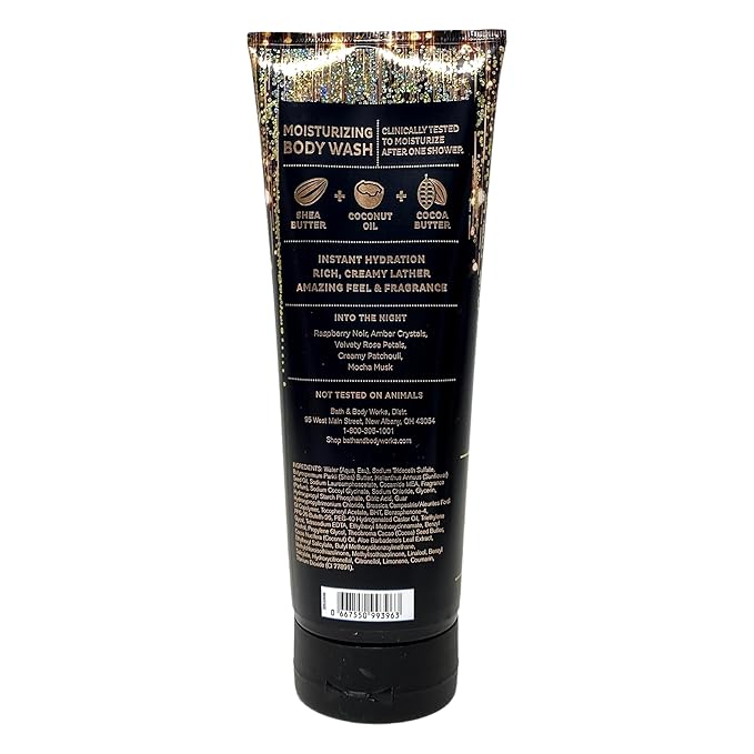 Bath & Body Works Into The Night 2 Pack Moisturizing Body Wash Bundle with a Charcoal Scrub Bar Soap - Full Size