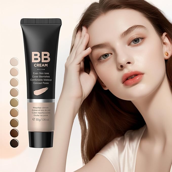 Hydrating BB Cream, Full-Coverage Foundation & Concealer Face Moisturizer for Women Beauty Skin, Even Skin Tone, Oil Control & Cover Flaws, Natural Finish for All Skin Types (Deep 360)