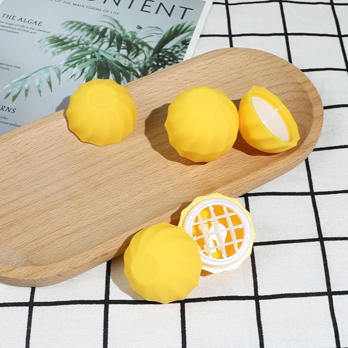 longway 0.24Oz (7ml) Empty Lip Balm Sphere Containers | Screw Cap Lipstick Tubes/Chapstick Tubes/Chapstick Holder for Lip Gloss & BPA FREE (Pack of 10 (Yellow)