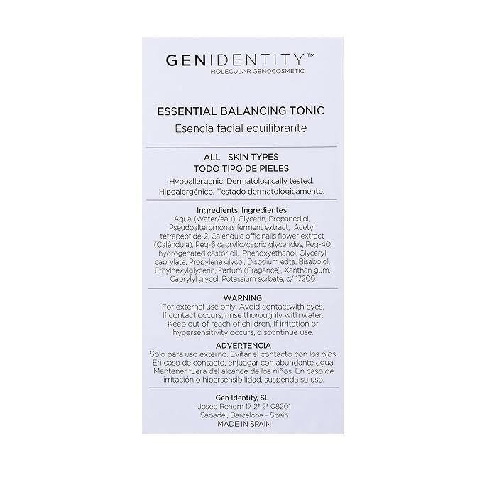 Essential Balancing Tonic - Toner for Face with Botanical Extracts - Gluten Free Toner Serum - Face Serum with Peptides - 4.23 oz