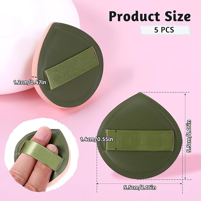 5 PCS Foundation Sponge, Powder Puff, Korean Makeup Sponge, Cushion Puff for Foundation and Powder, Fluffy Teardrop Latex Foundation Applicator for Liquid Cream Powder