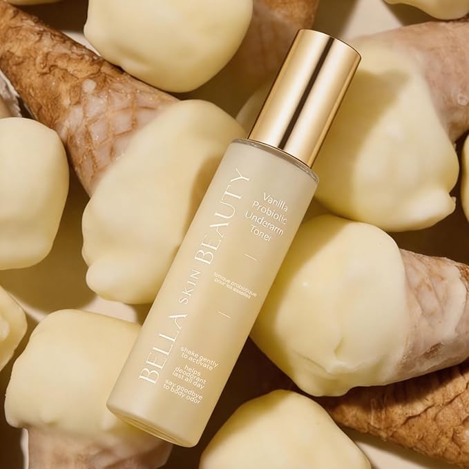 Bella Skin Beauty Deodorant Enhancer® Probiotic Underarm Toner - Vanilla - Patented Pre-Deodorant Spray That Helps Deodorants Last Longer and Helps Sweat Stay Odorless - Underarm Spray, Wipe, Apply